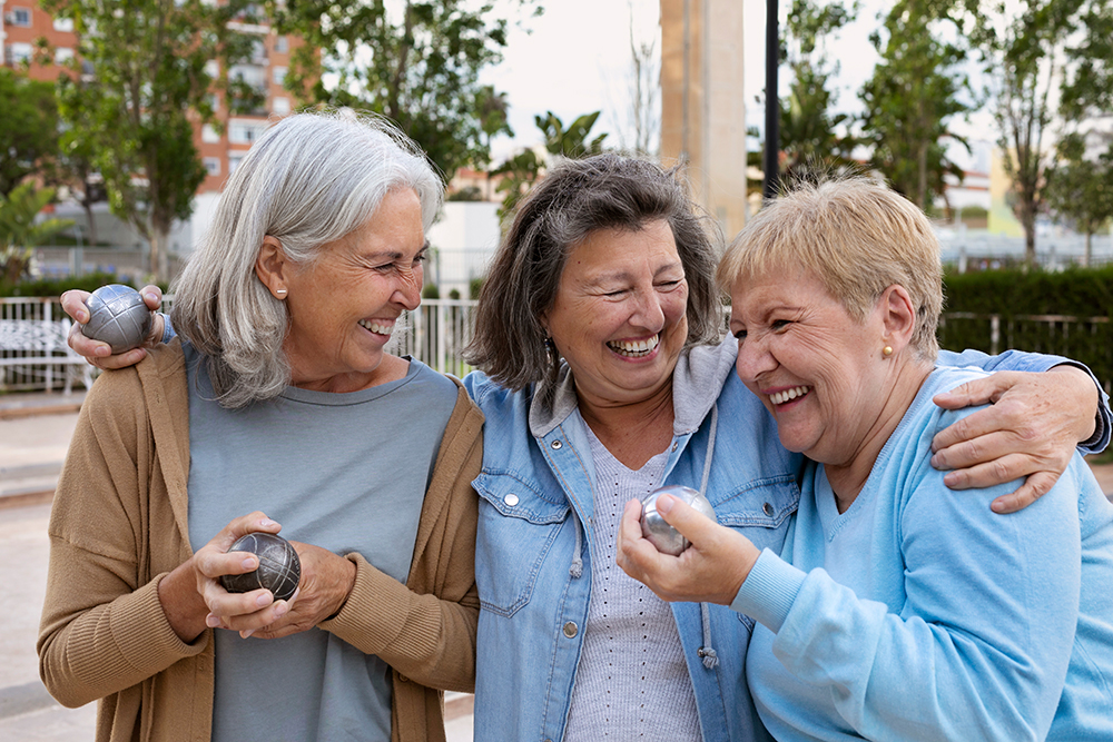 elderly socializing